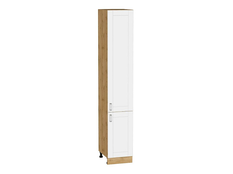 Кухня 2336*400*Шкаф пенал с 2-мя дверцами Лофт White Silk/Дуб Вотан